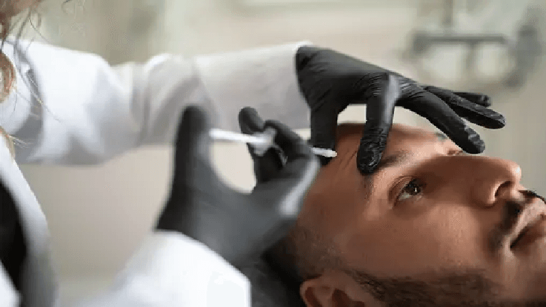 A man undergoing cosmetic surgery